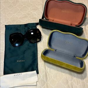 Gucci Black Sunglasses with Velvet Cases